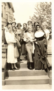 Students and faculty outside St. Angela Hall in 1922.