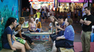 SJC students enjoying fish pedicures in Jiaoxi, a township in the north of Yilan County. 
