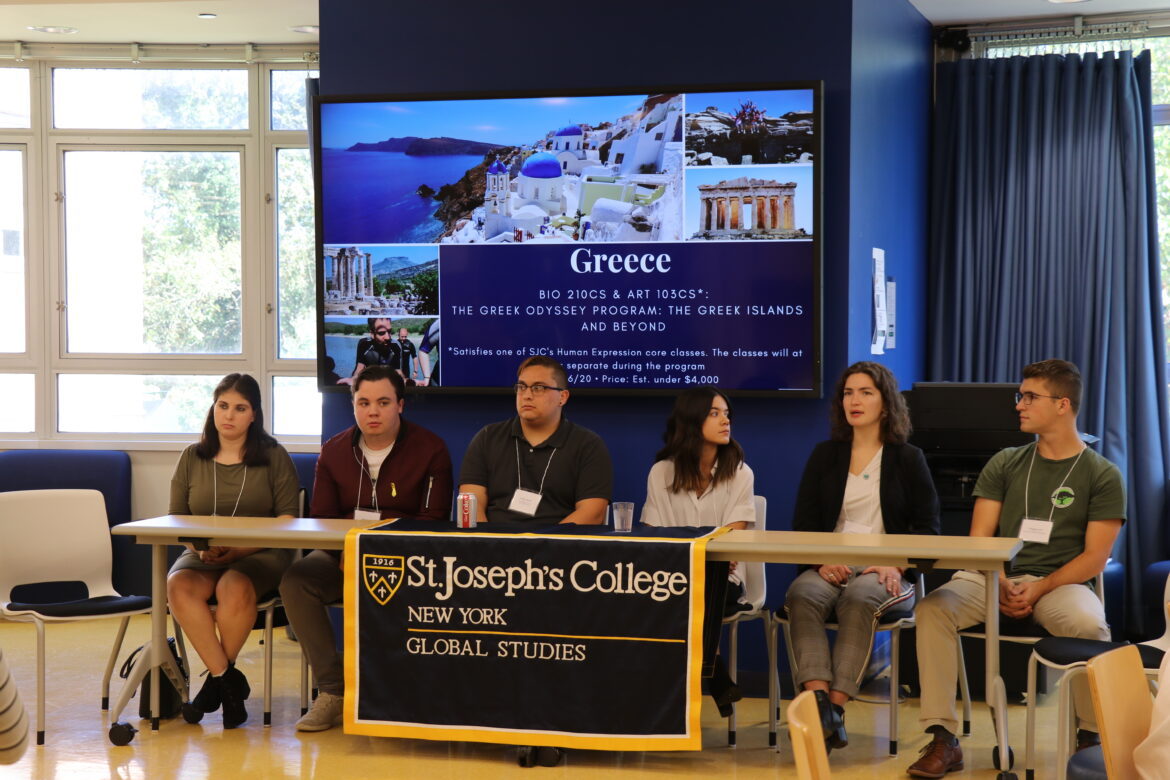 A panel of students who traveled abroad with St. Joseph's.