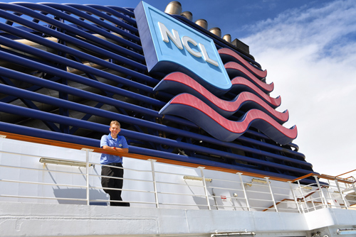 Edmond Tomaselli aboard the Norwegian Cruise Line's Pride of America Cruise Ship.