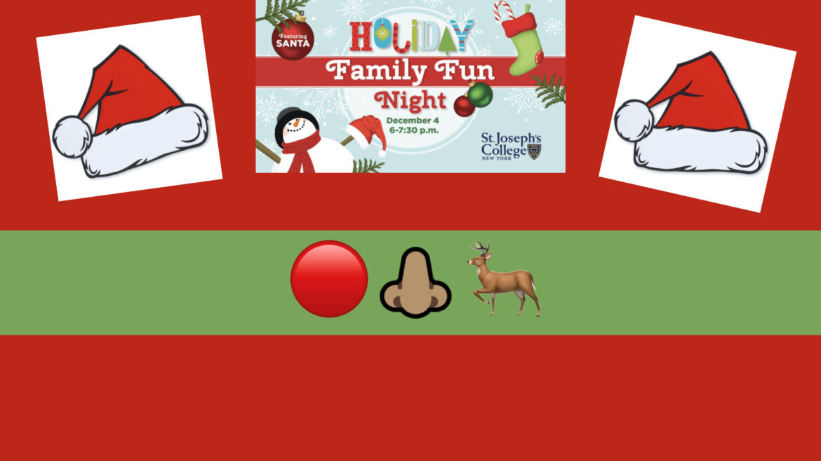 A red dot emoji, a nose emoji and a reindeer emoji.