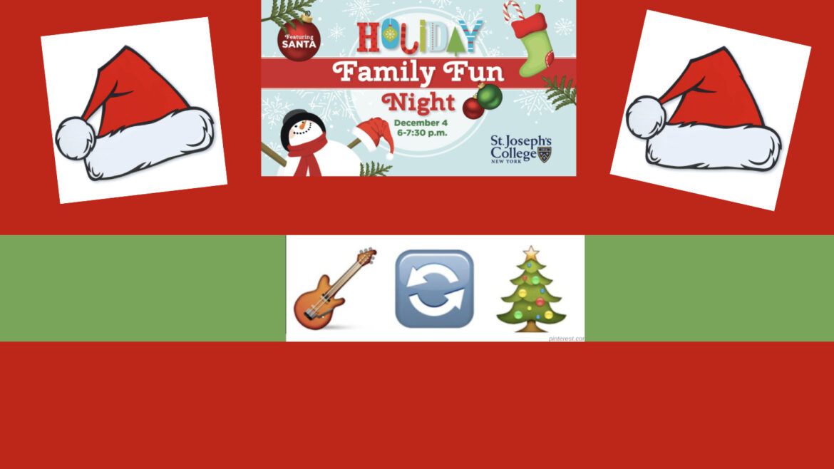 A guitar emoji, a circular arrow emoji and a Christmas tree emoji.