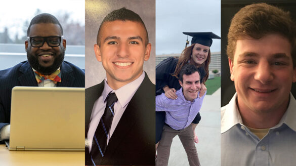 Four St. Joseph's College alumni who received a dual degree.