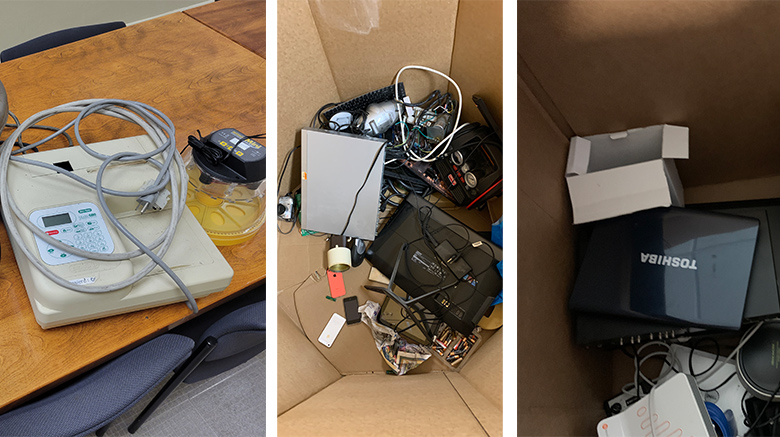 e-waste collections at St. Joseph's University, New York.
